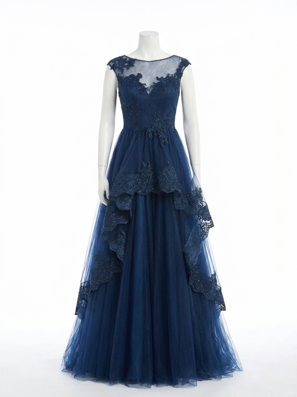 NEW MAC DUGGAL magical ball gown in navy